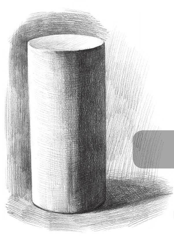 圆柱素描图片