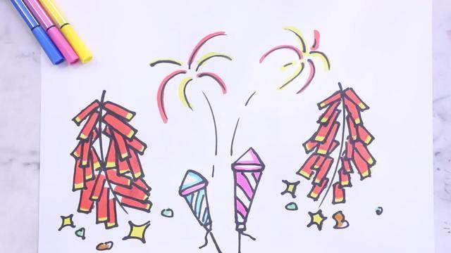 炮仗简笔画
