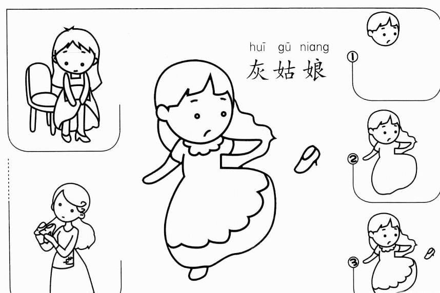 灰姑娘简笔画