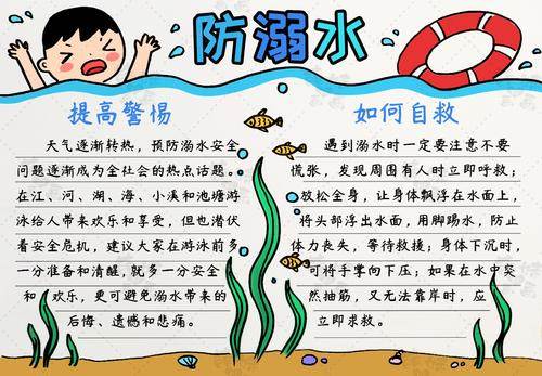防溺水画画简单又漂亮