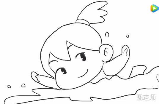 游泳的简笔画