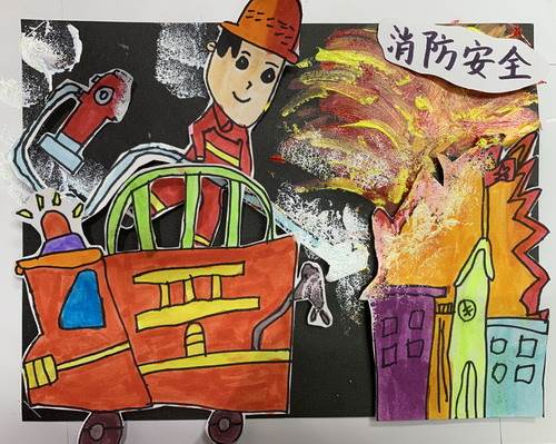 消防儿童画
