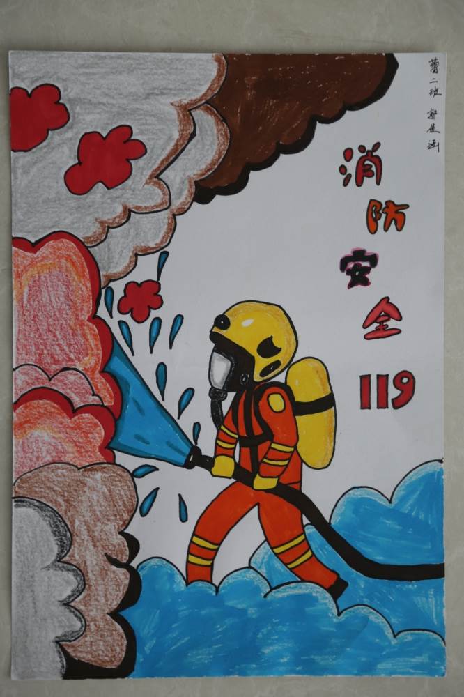 消防员绘画