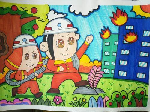 消防员绘画