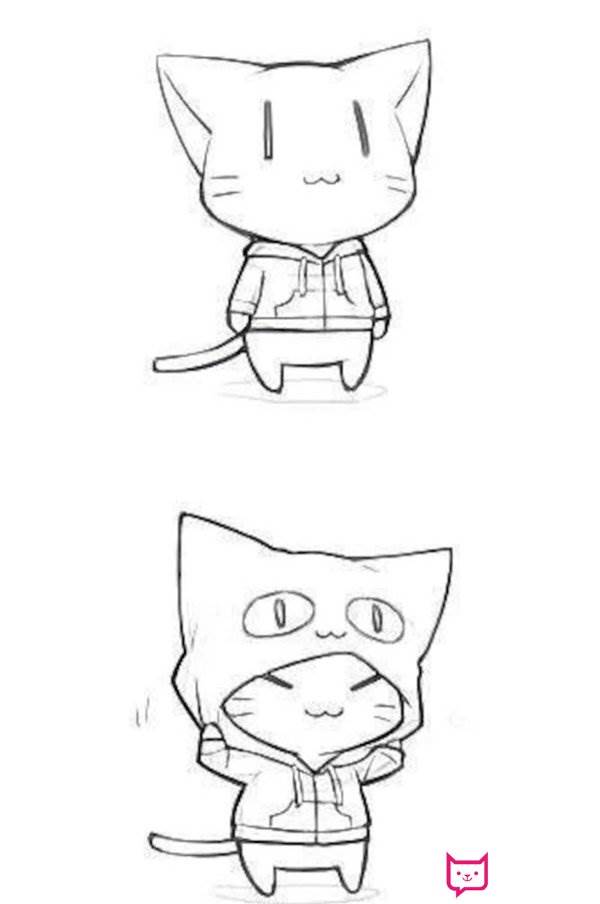 卡通猫简笔画