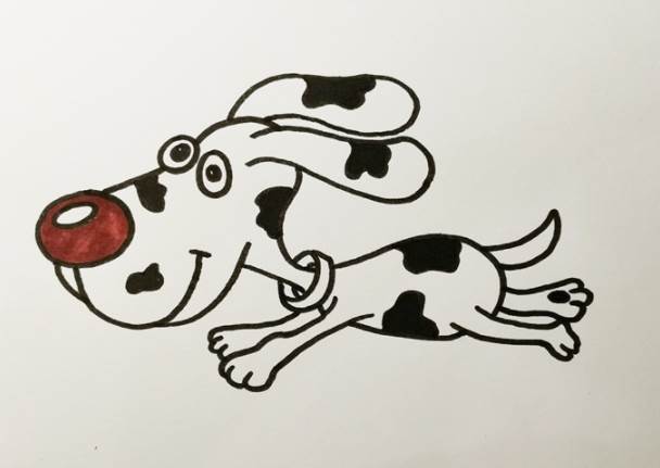 斑点狗简笔画