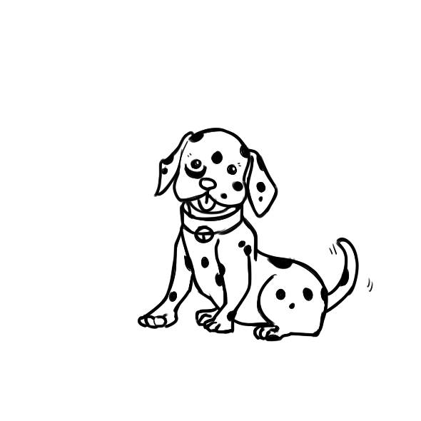 斑点狗简笔画