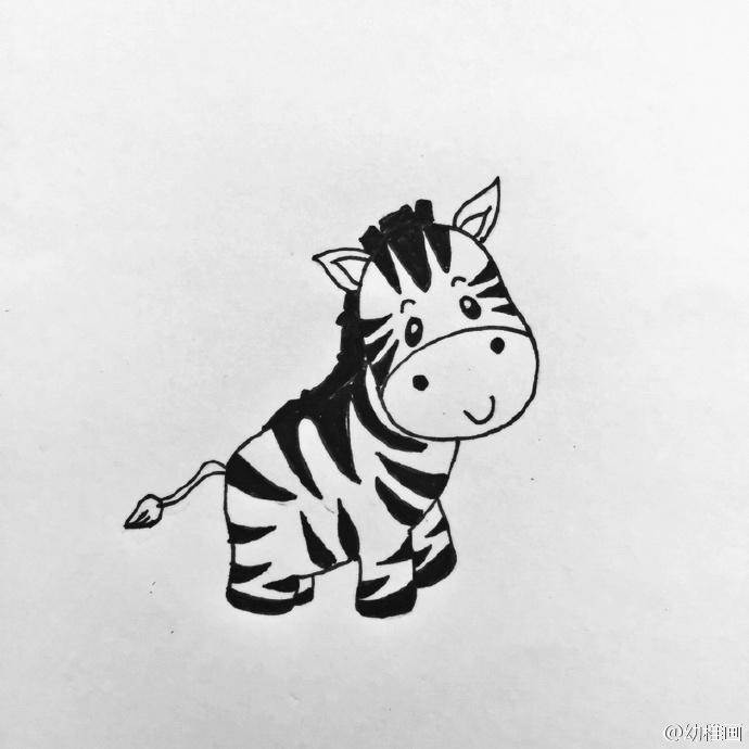 斑马的简笔画