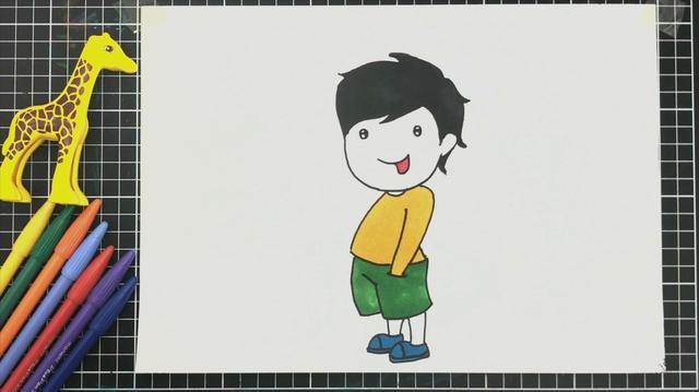 画小男孩