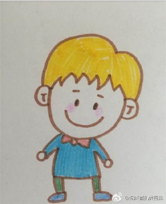 画小男孩