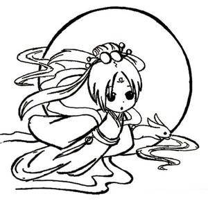 嫦娥的简笔画