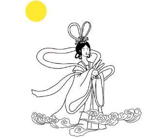 嫦娥的简笔画