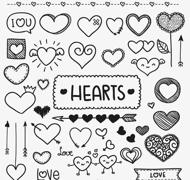 爱心图片简笔画