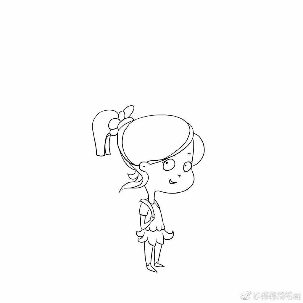 小女孩简易画法