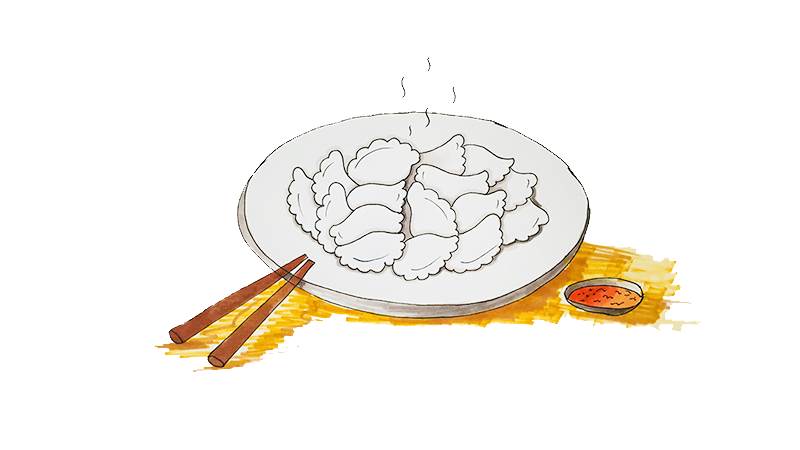 饺子怎么画简笔画