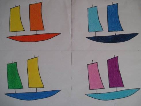帆船简笔画带颜色