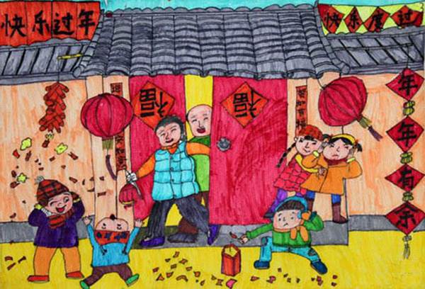 春节绘画图片