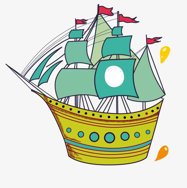 帆船简笔画带颜色