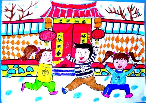 春节绘画图片