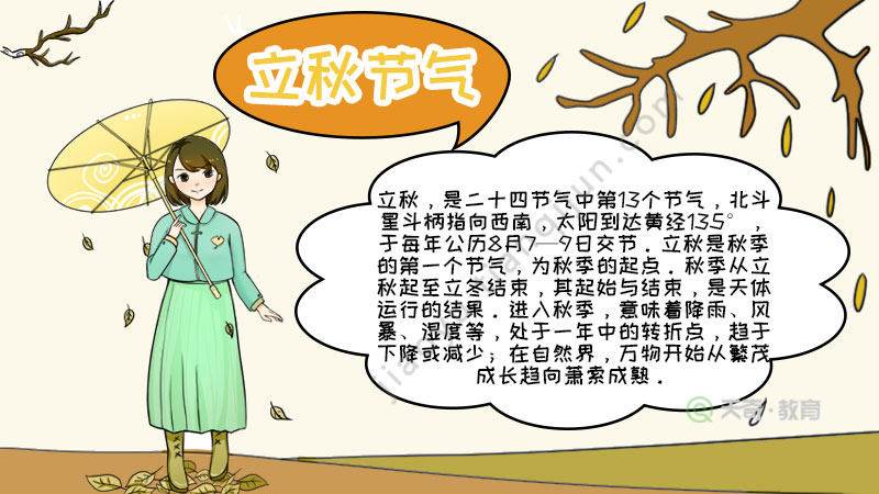 立秋的简笔画