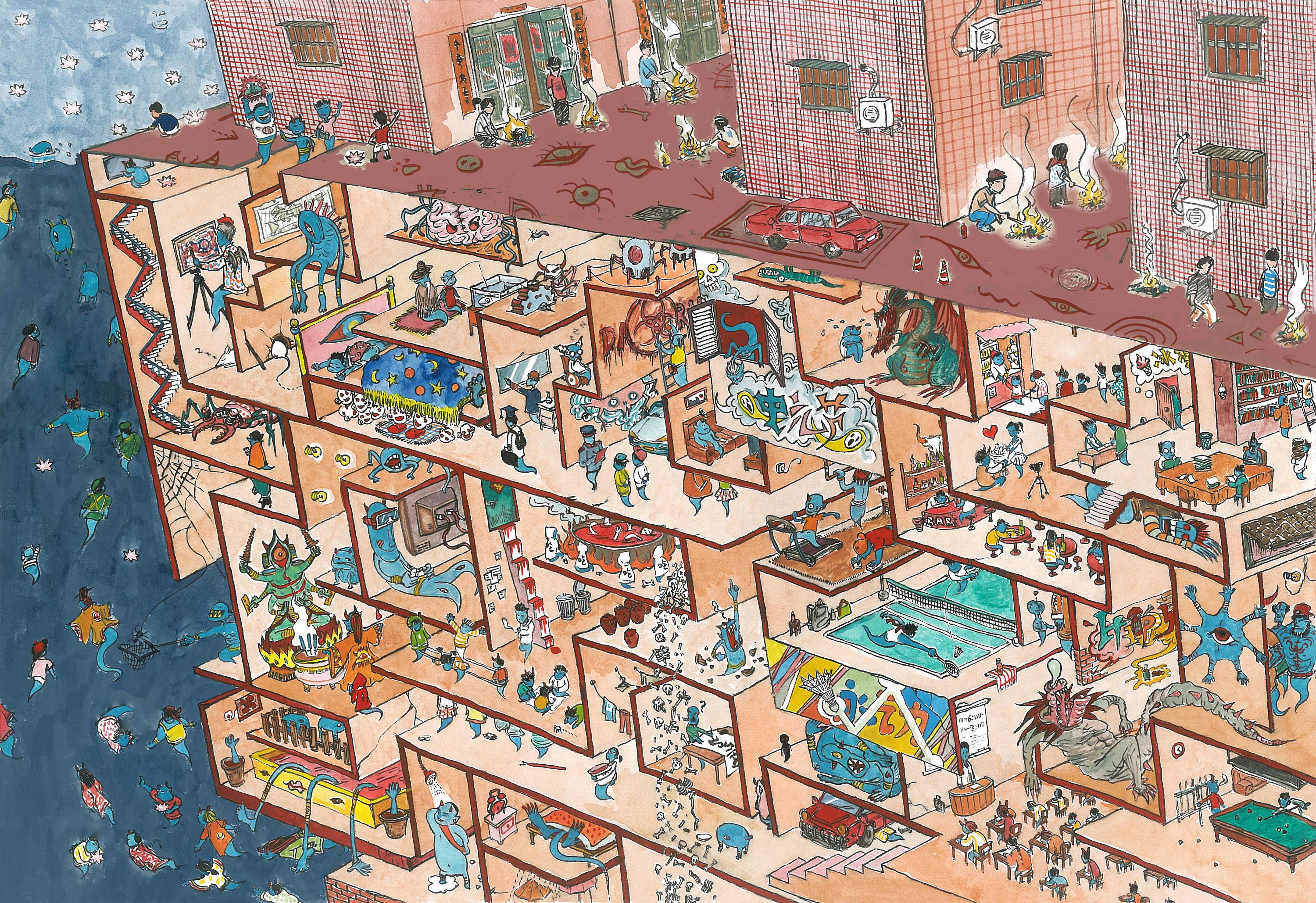 中元节主题绘画