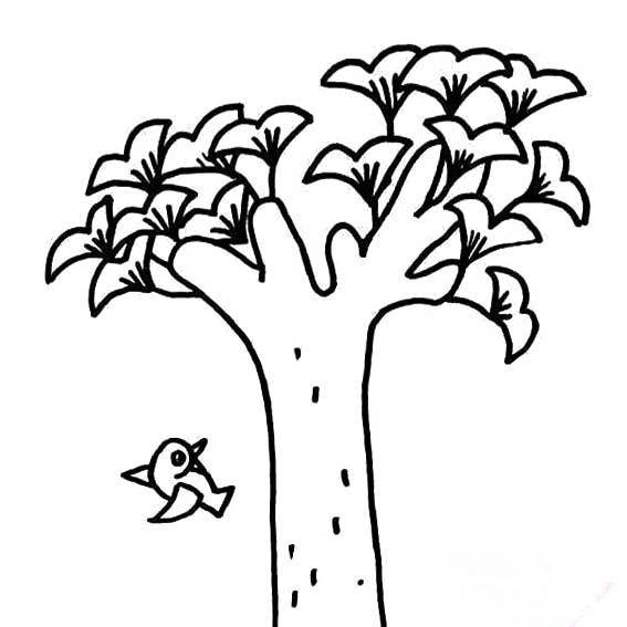 银杏简笔画