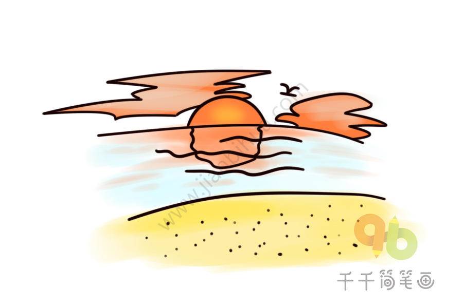 日落简笔画