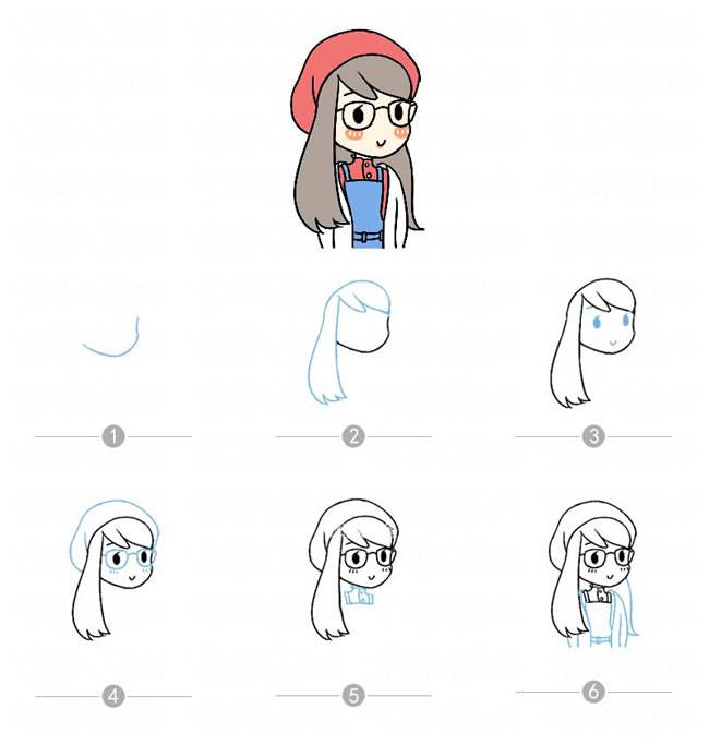 女孩简笔画