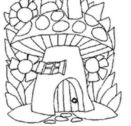 蘑菇房子简笔画