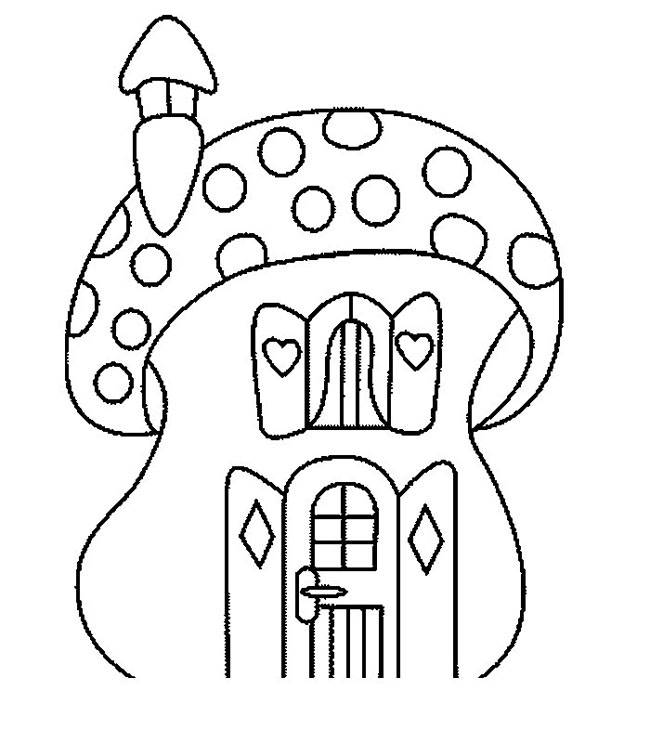 蘑菇房子简笔画