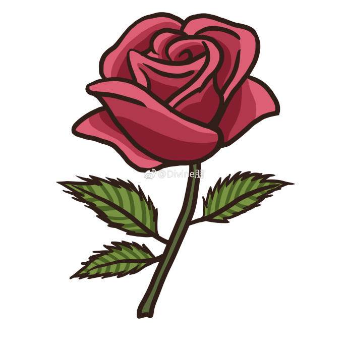 简笔画玫瑰花