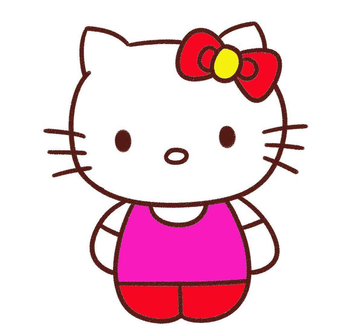 kitty猫简笔画