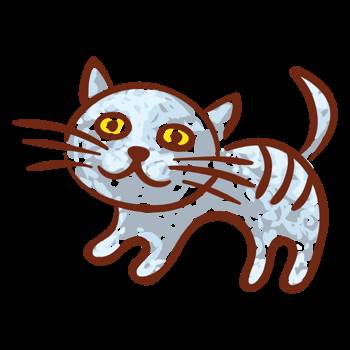 卡通小猫画画