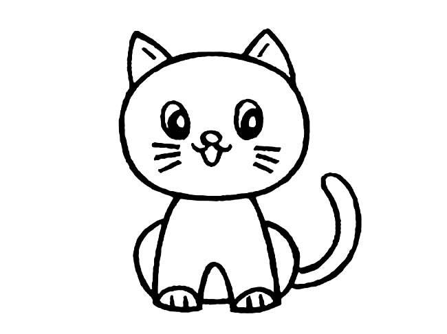 卡通小猫画画