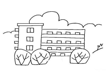 我的学校简笔画