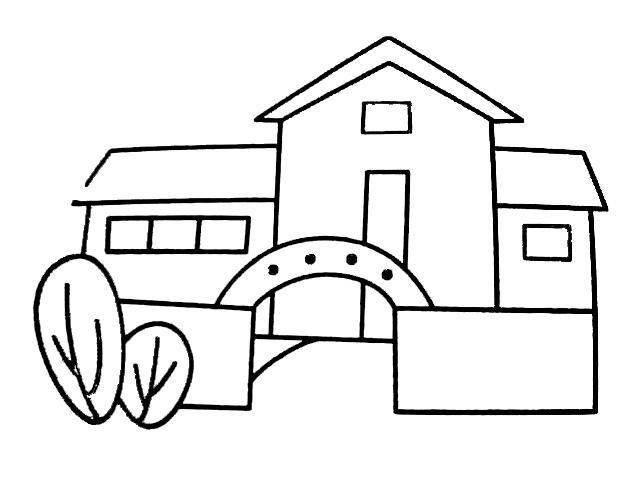 我的学校简笔画