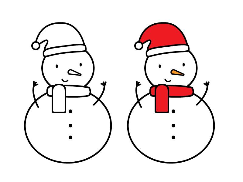 雪人简笔画图片