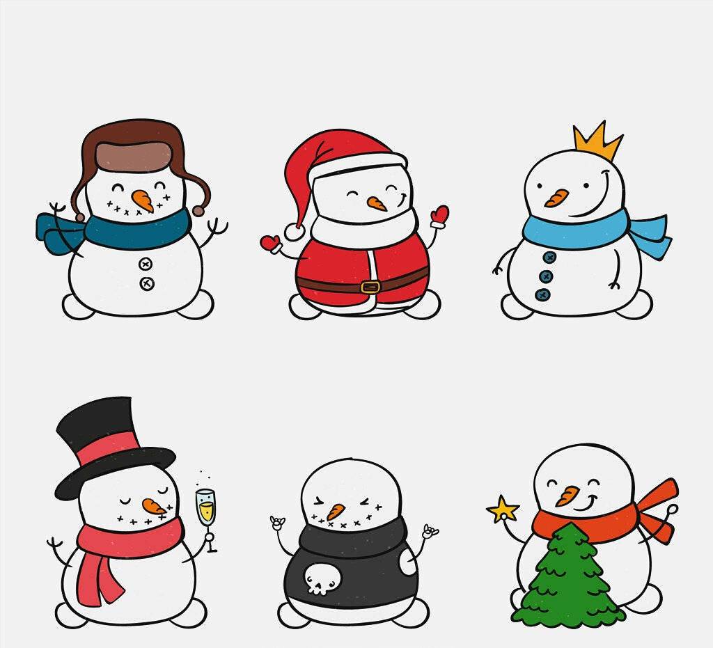雪人简笔画图片