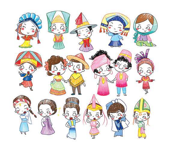 56个民族简笔画