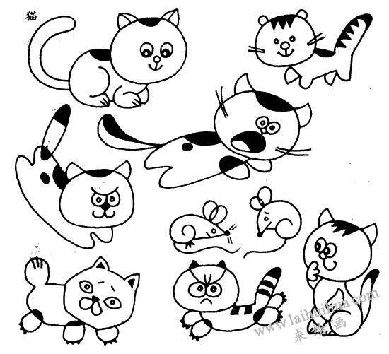 猫咪的简笔画