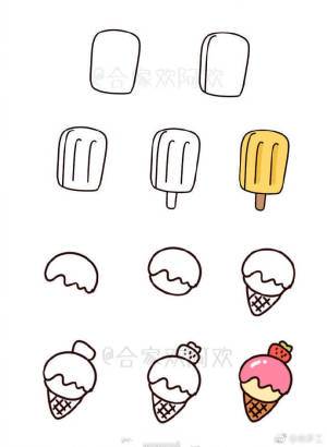 简笔画冰淇淋