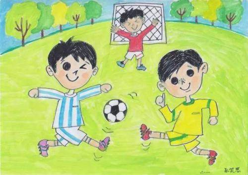 足球绘画