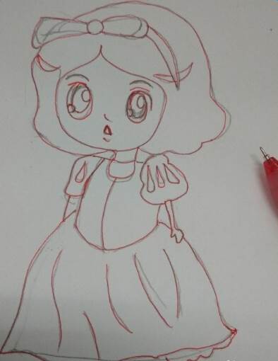 卡通公主简笔画