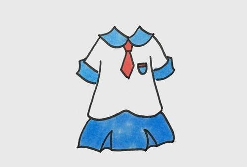 校服简笔画