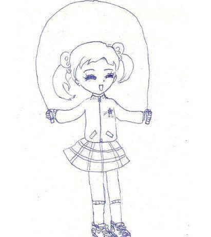 卡通小女孩简笔画