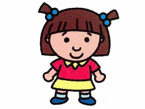卡通小女孩简笔画