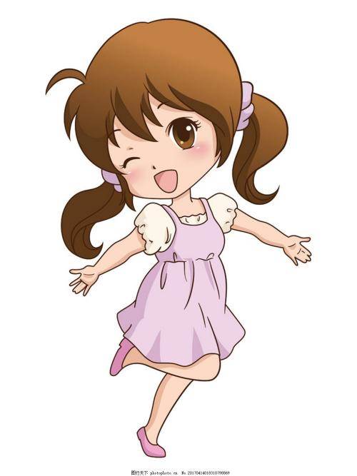 卡通小女孩简笔画