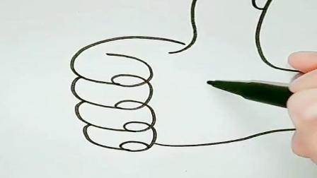 简笔画大拇指
