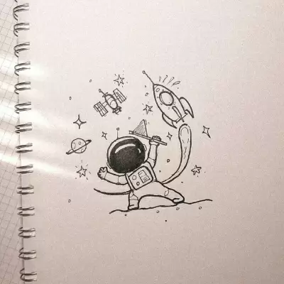 卡通画宇航员