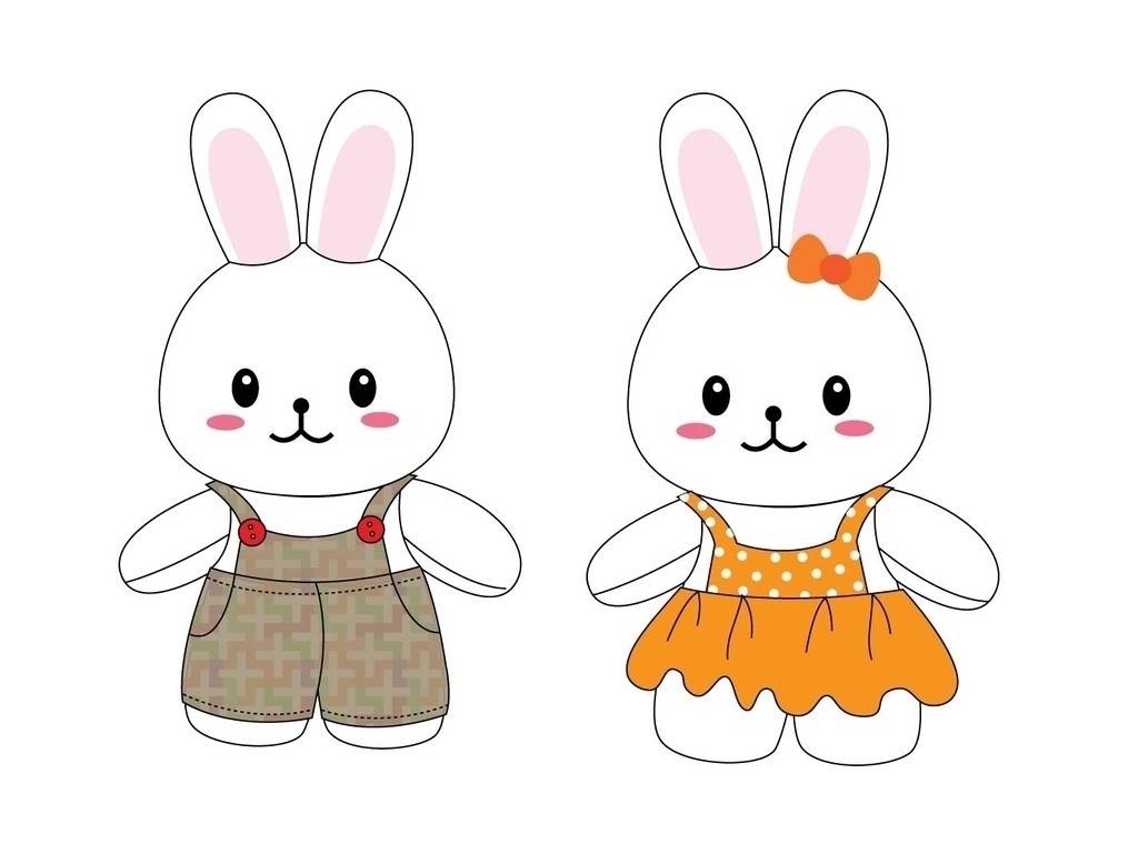 卡通小兔子画画